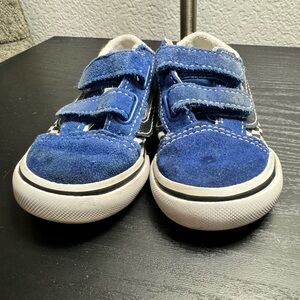 VANS TODDLER REFLECTIVE FLAME OLD SKOOL HOOK AND LOOP SHOES size 7